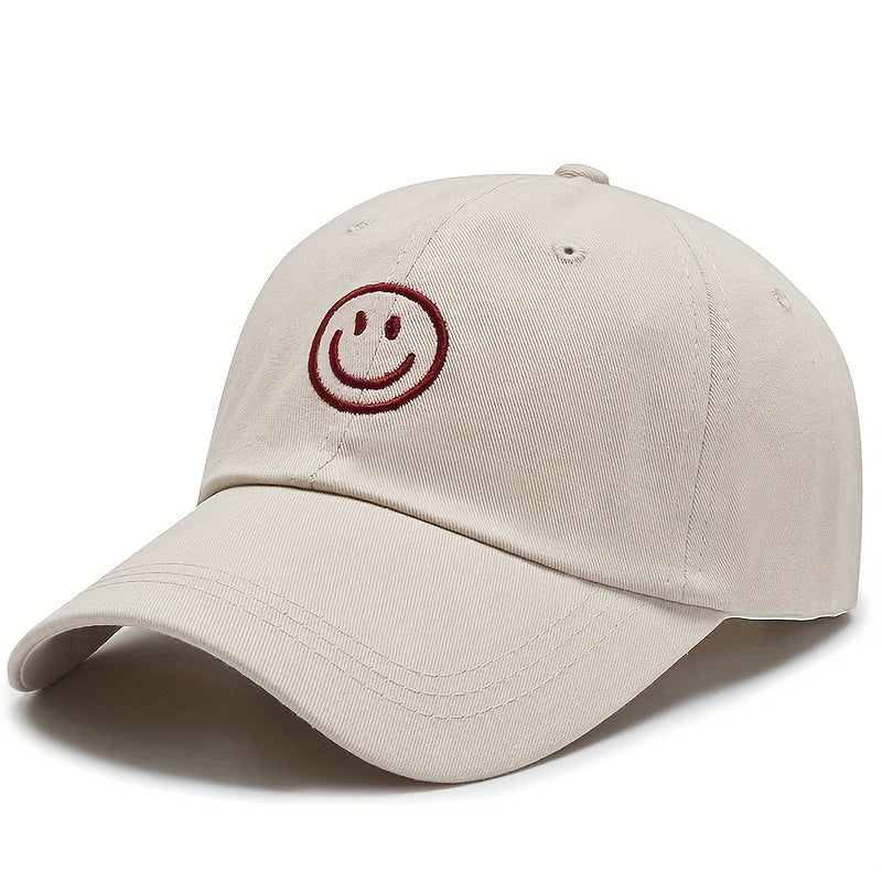 Smiling Face Embroidery Baseball Cap Lightweight Dad Hats