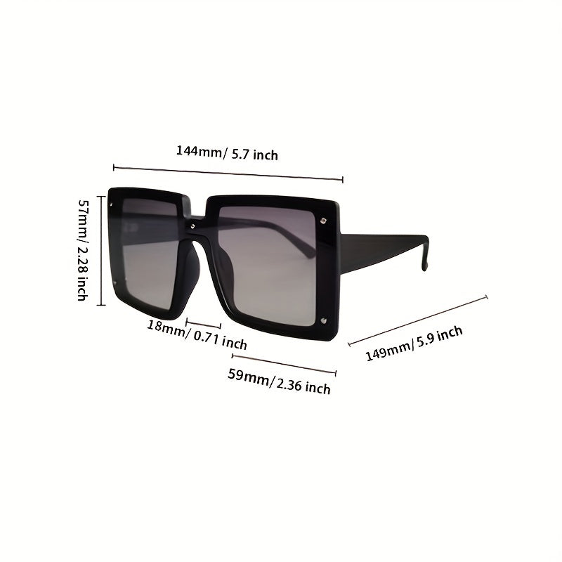 Ombre Square Sunglasses Thick Frame Glasses