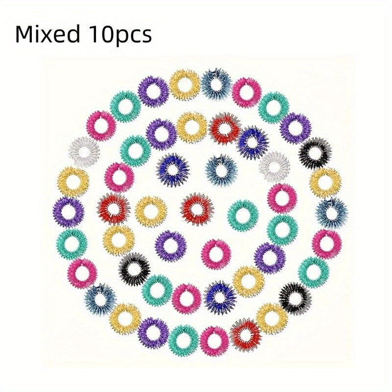 Colorful Acupressure Massage Rings for Men & Women - Hand Massage Tool