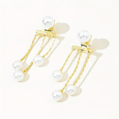 Sexy Style Faux Pearl Decor Stud Earrings Alloy Jewelry