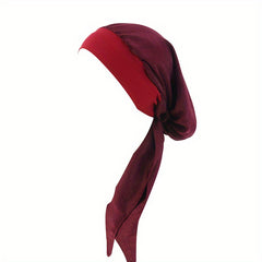 Silk Head Scarf Elastic Turban Cap Solid Sleep Night Cap Women Hijab Bonnet