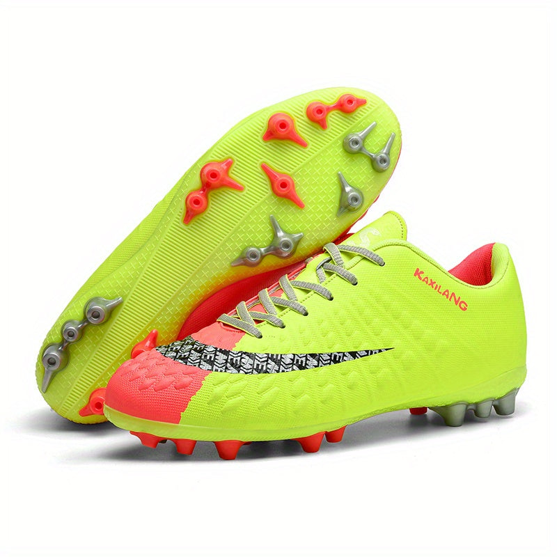Spiked Soccer Shoes for Kids - Breathable Lace Up - Anti Skid
