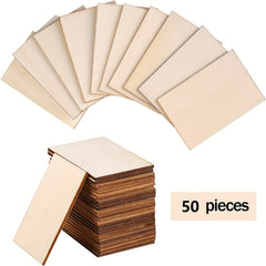 50pcs 5x7 2x3inch Blank Wood Chips for DIY Art Craft Projects