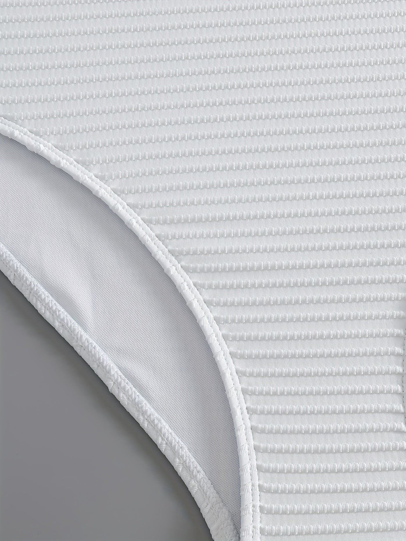  Solid Ribbed High Neck One Piece Swimsuit