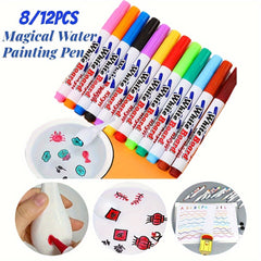 12pcs Water Painting Pen Whiteboard Markers Floating Ink Doodle Water Pens