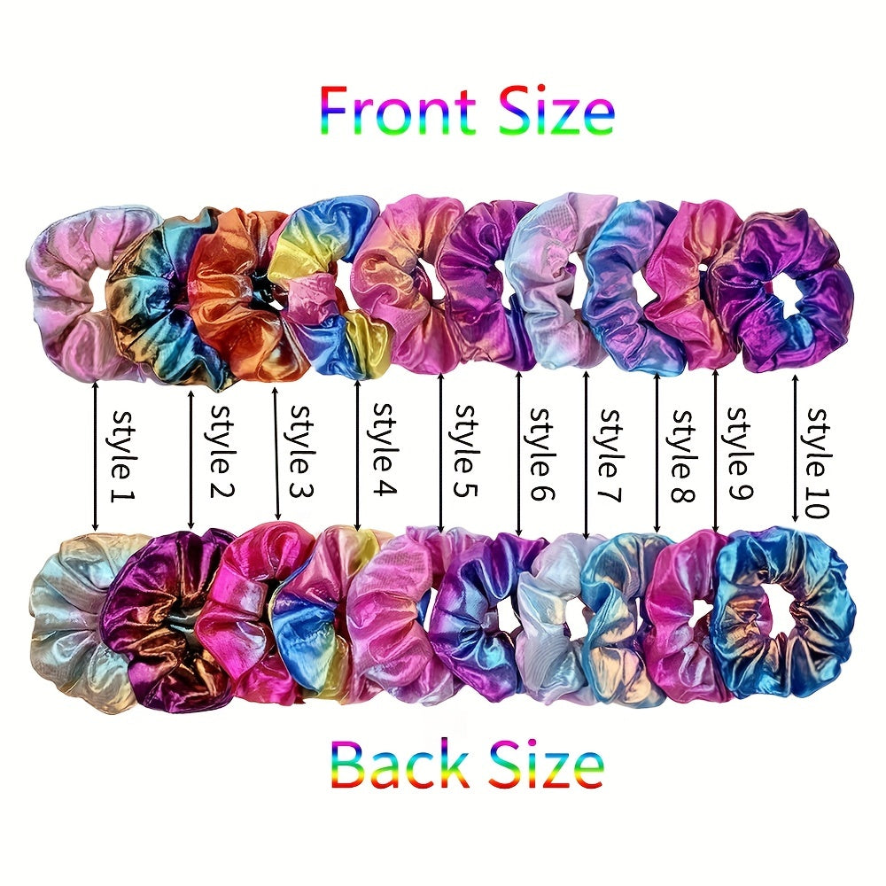 Gradient Laser Scrunchies Hair Tie Holographic Hair Rope Ponytail Holder