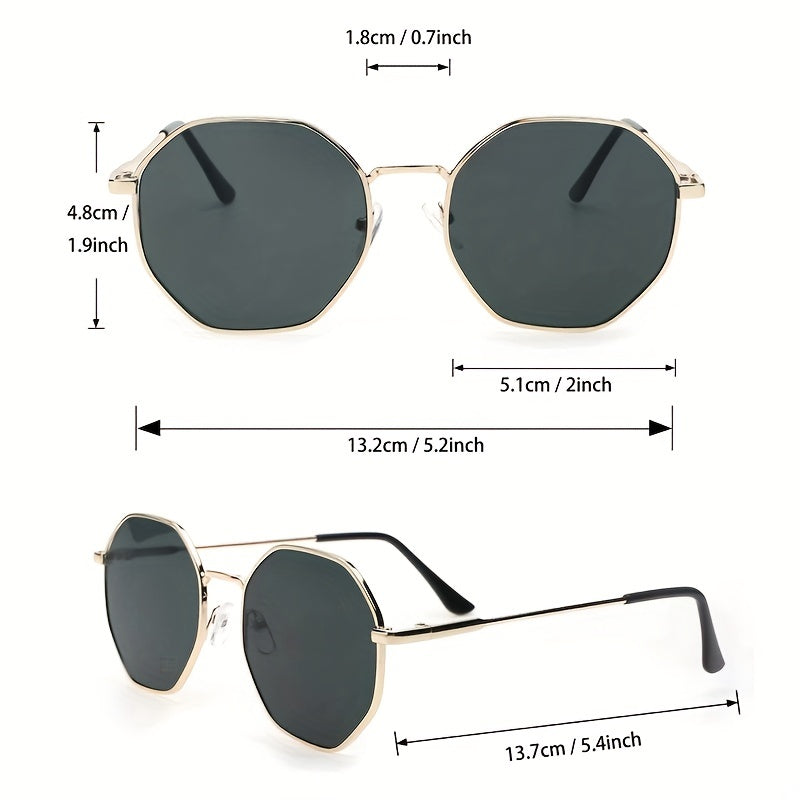 Men's Metal Frame Sunglasses Geometric Design