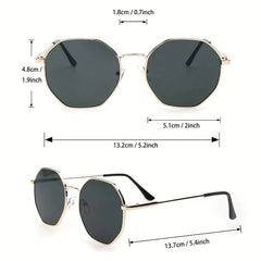 Men's Metal Frame Sunglasses Geometric Design
