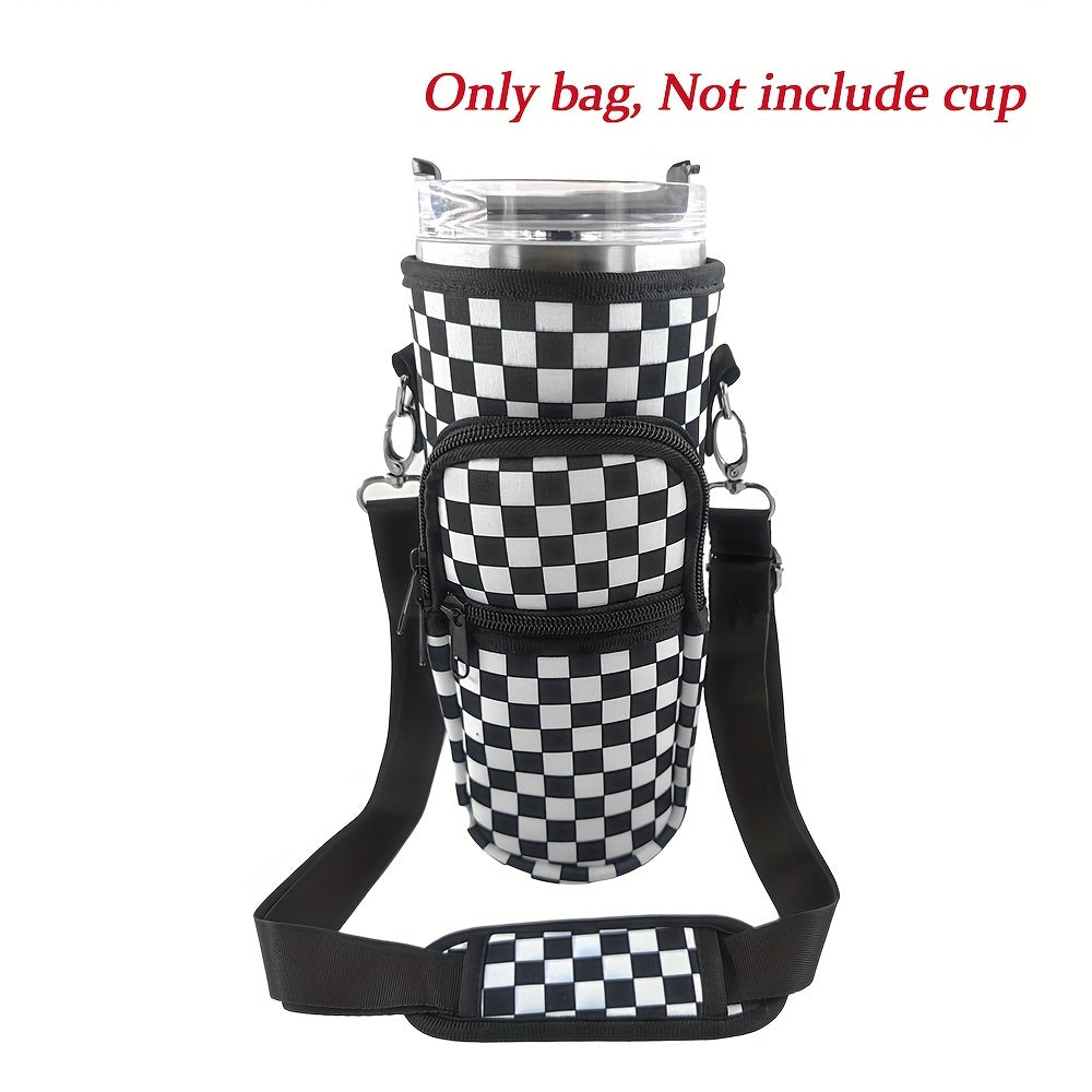 40oz Ice Tumbler Cup Cover w/ Pocket & Strap for Outdoor Travel