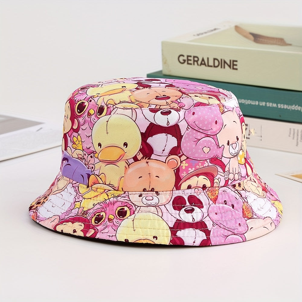 Kids Animal Pattern Reversible Sun Hat for Outdoor Travel