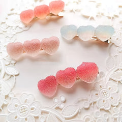 Colorful Jelly Hair Clip Gradient Heart Star Hair Pin Barrette Girls Hair Access