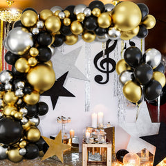 124pcs Golden And Silvery Balloons Garland Arch Kit for Party Decorations