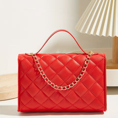 Argyle Quilted Crossbody Bag Heart Flap Purse