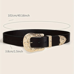 Engraved Buckle Belt Western Casual Vintage Hip Hop Jeans Pants Belt