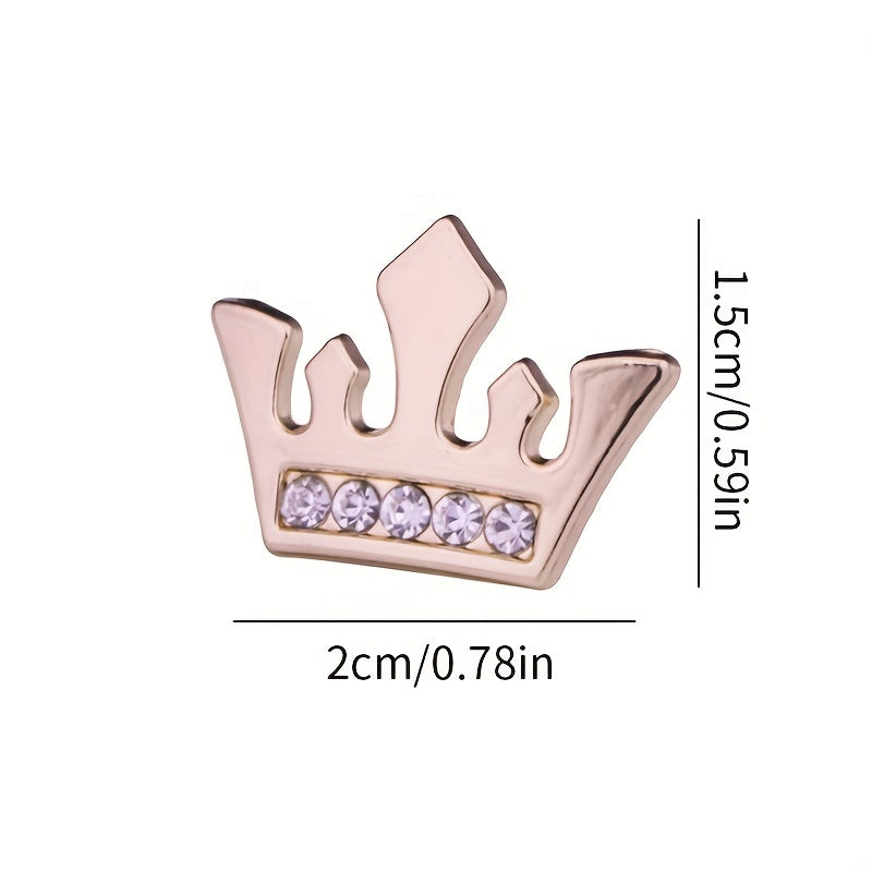 Men's Small Crown Brooch Shirt Collar Pin
