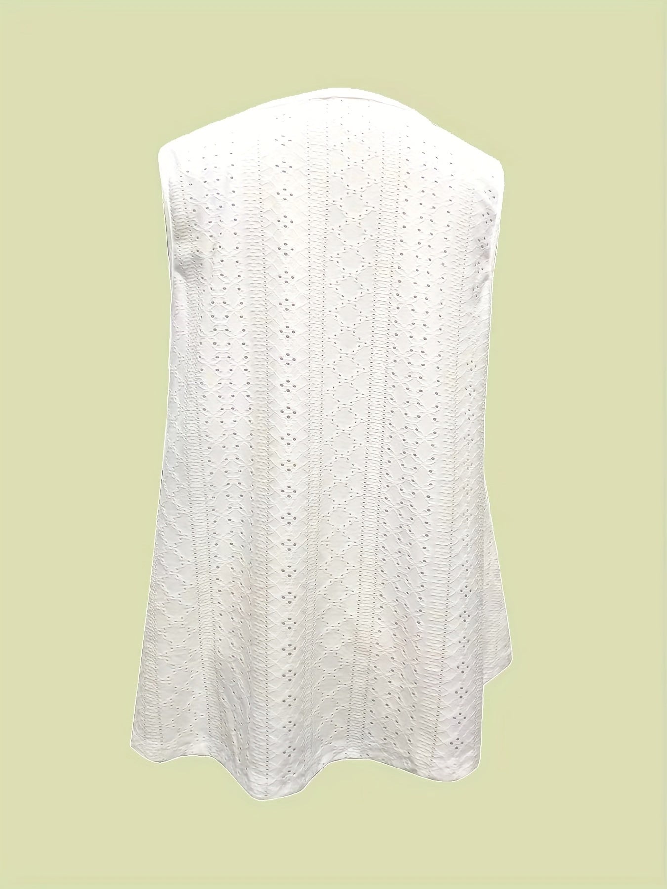 Casual Eyelet Tank Top & Wide Leg Pants Set Women's Outfit