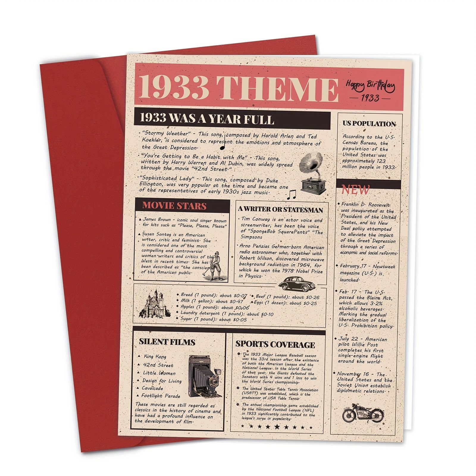 90th Birthday Poster Card For Parents Grandparents Wife Or Husband Vintage Style