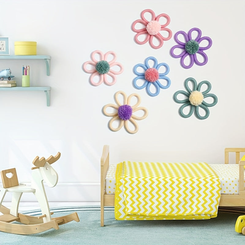 Boho Daisy Wall Hanging Macrame Decor for Nursery Bedroom