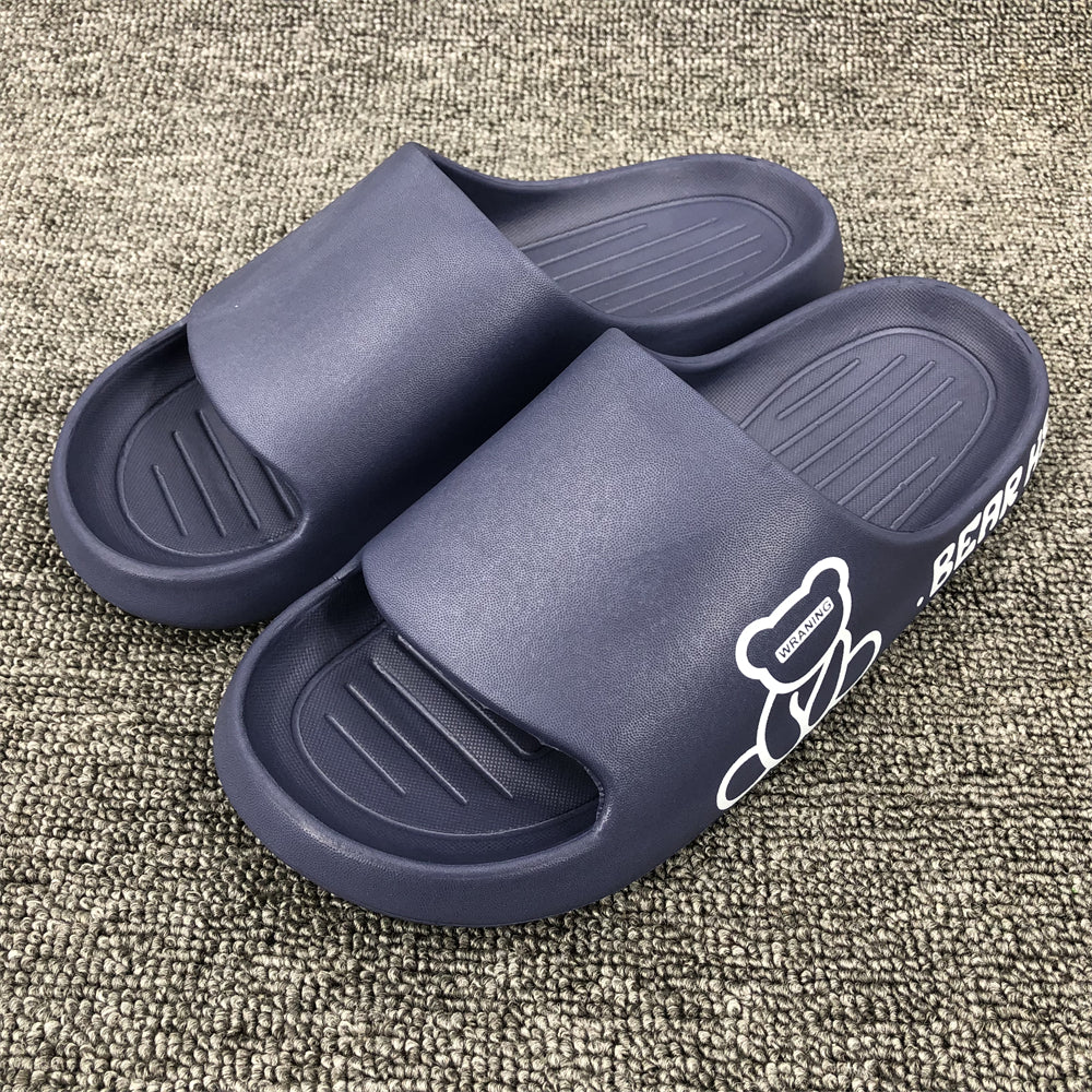 Men's Cartoon Bear Cloud Slides Pillow Slippers Lightweight Shoes