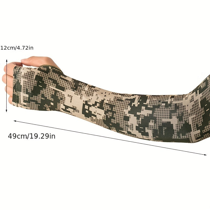 Camouflage Arm Sleeves Sun UV Protection for Cycling Fishing Running