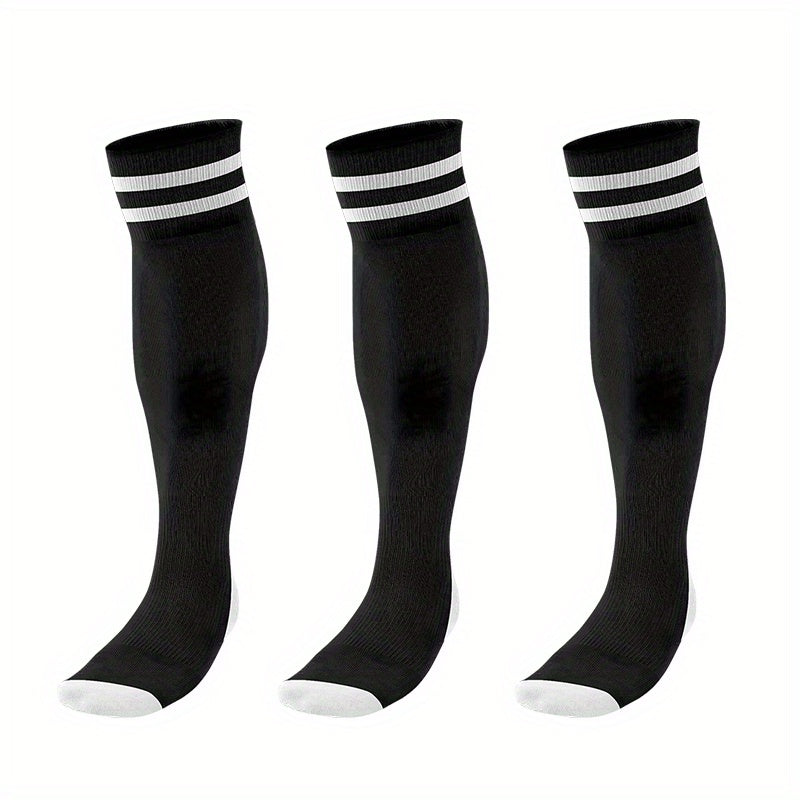 3 Pairs Men's Breathable Soccer Thigh Socks for Sports