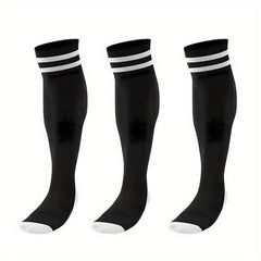 3 Pairs Men's Breathable Soccer Thigh Socks for Sports
