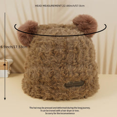 Winter Plush Bear Beanie Hat Panda Ear Warm Hat