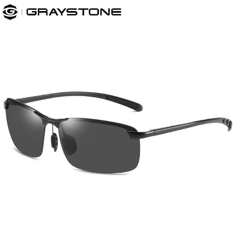 Men's Aluminum Magnesium Half Frame Polarized Sports Sunglasses