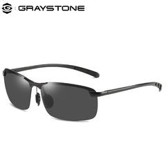 Men's Aluminum Magnesium Half Frame Polarized Sports Sunglasses