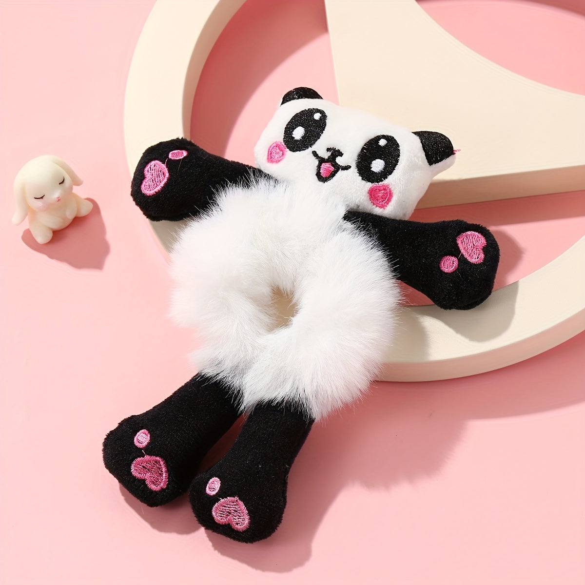 Baby Girls Cute Animals Plush Hair Ties - Frog Panda Cow Cat Bear Bunny Pattern
