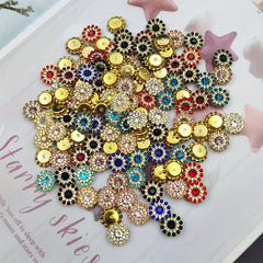 120pcs Sunflower Crystal Glass Sew On Rhinestone 14mm