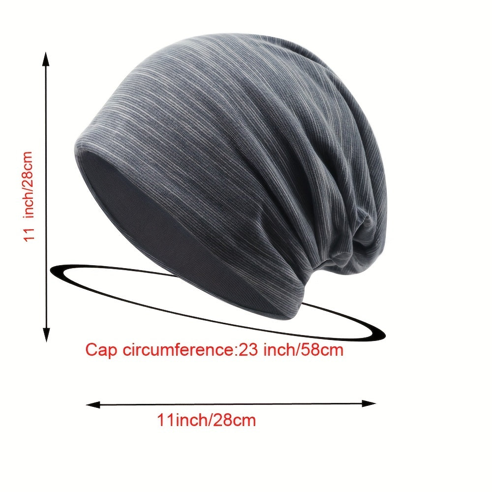 Solid Slouchy Beanie Hat Unisex Skull Cap Elastic Chemo Hat