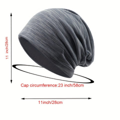 Solid Slouchy Beanie Hat Unisex Skull Cap Elastic Chemo Hat