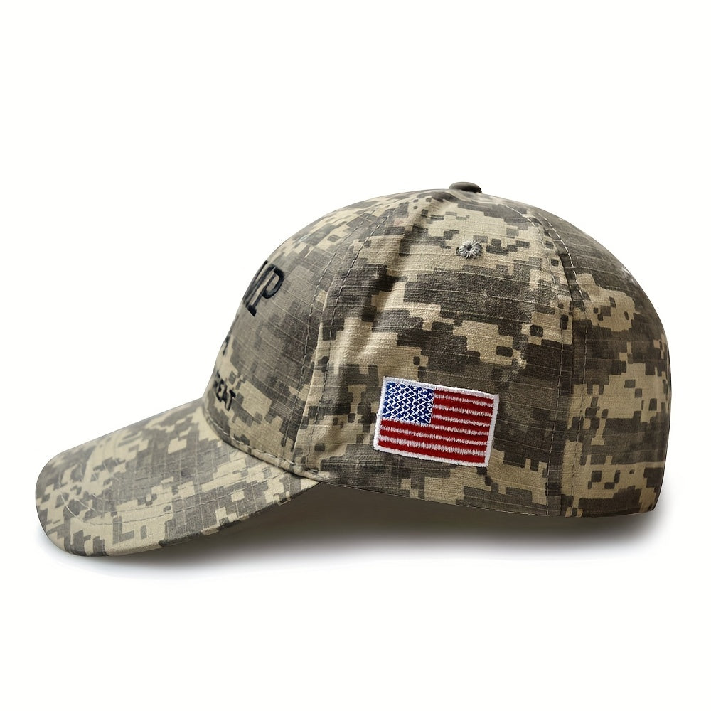 Letter Embroidery Baseball Cap Camouflage Adjustable Cotton Sun Hat