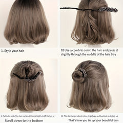 Flower Deft Bun Hair Bun Maker Ponytail Holder Elastic Hair Accessories