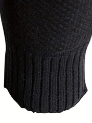 Men's Block Fleece Jacket Baseball Collar Zip Up Knitted Cardigan