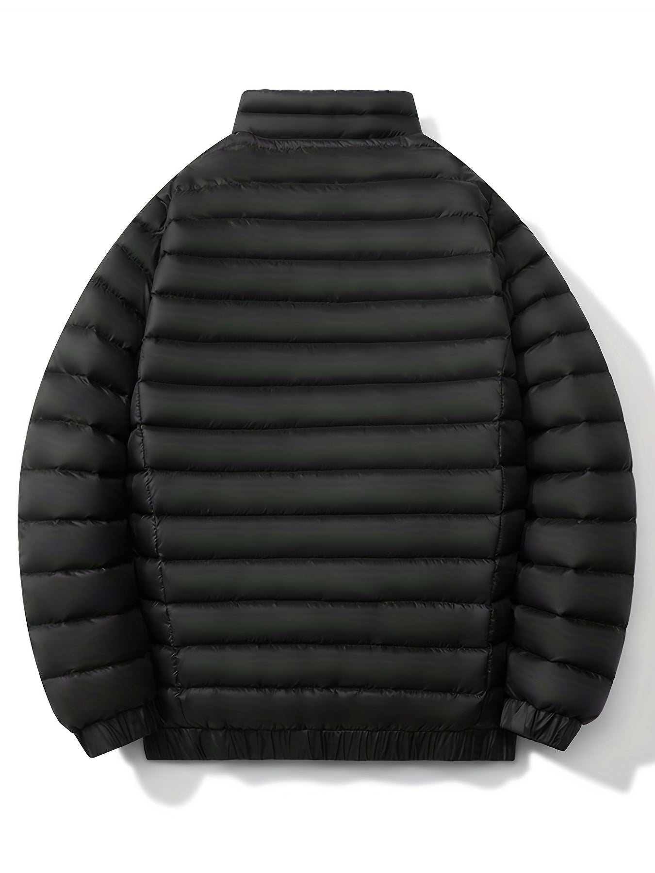 Men's Lightweight Puffer Jacket Solid Standup Collar Coat