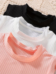 3pcs Toddler Girl's Vest Sleeveless T Shirt