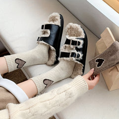 Heart Print Socks Soft & Comfy Mid Tube Women's Stockings