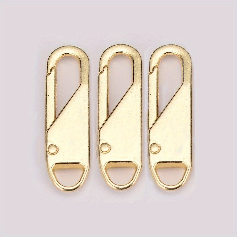 3pcs Detachable Zipper Head Box Bag Metal Pull Lock Pendant Slices