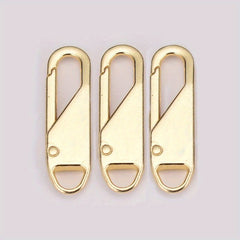 3pcs Detachable Zipper Head Box Bag Metal Pull Lock Pendant Slices