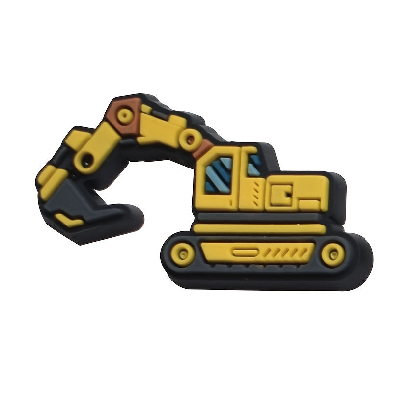 12pcs Engineering Vehicle Shoe Decorations for Clogs
