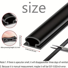 1pc Silicone Rubber Sealing Strip Door Window Weather Stripping Self-adhesive