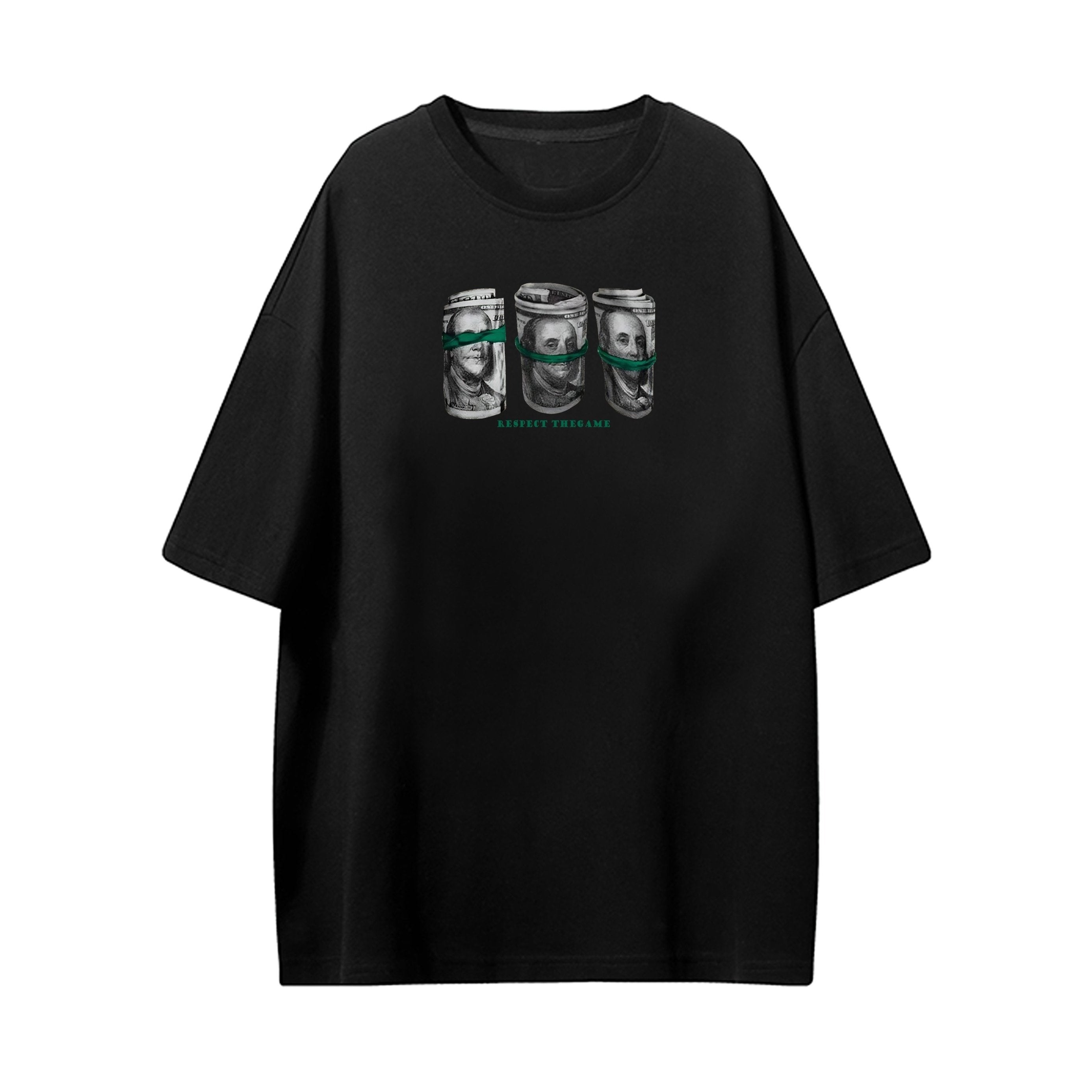 Graphic Hip-hop T-shirt Loose Banknote Style Unisex Top