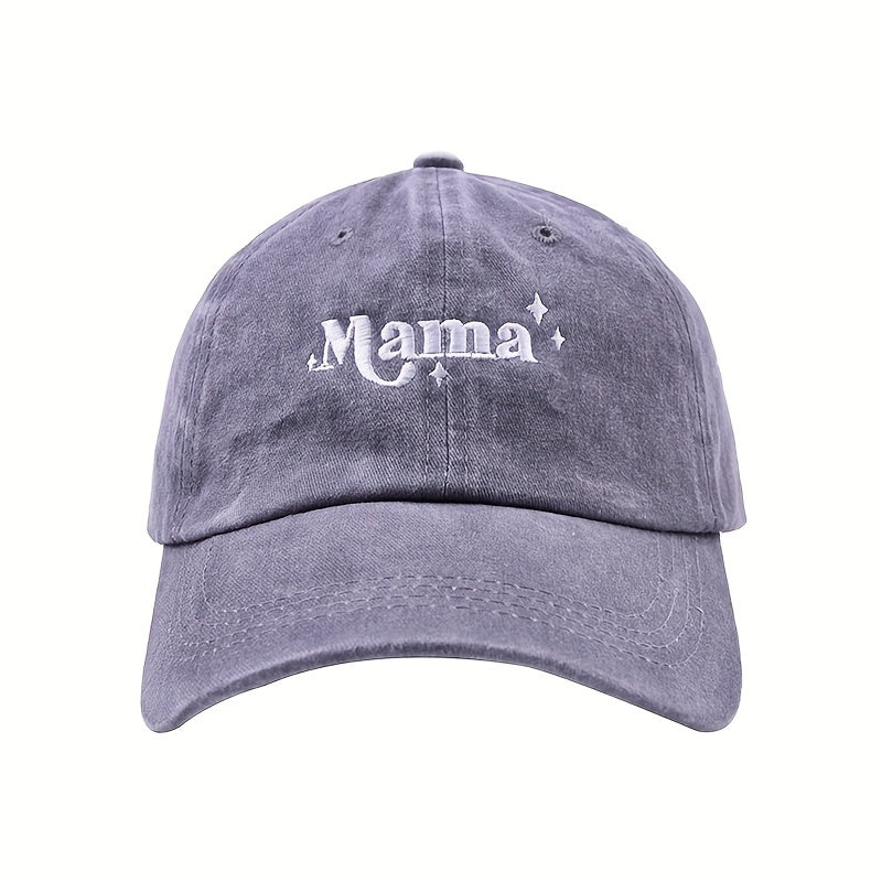 Mama Vintage Baseball Cap Washed Distressed Dad Hat Solid Sunscreen Sports Hats