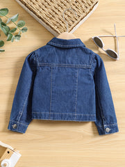 Toddler Baby Girls Cropped Denim Coat Cotton Button Cardigan Blouse