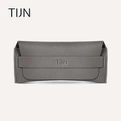 2pcs Litchi Embossed Glasses Bag Soft PU Leather Sunglasses Case