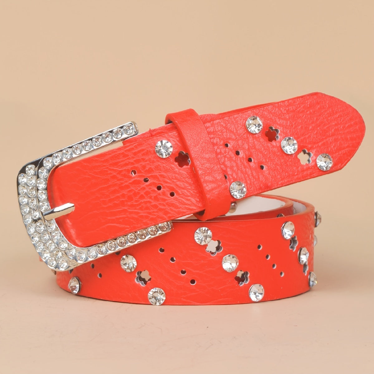 Women's Rhinestone Inlaid Casual Waist Belt