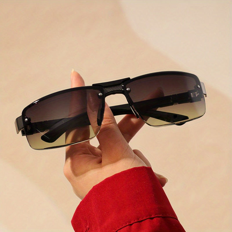 Semi Rimless Wrap Around Sunglasses UV400