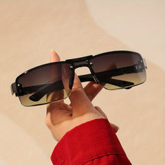 Semi Rimless Wrap Around Sunglasses UV400